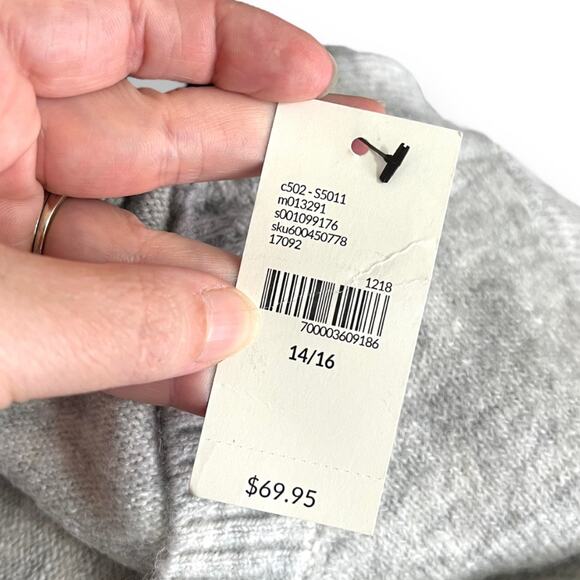 NWT Lane Bryant Marled Gray Tunic Sweater With Faux Fur Pockets Women's 14/16 - Picture 9 of 9